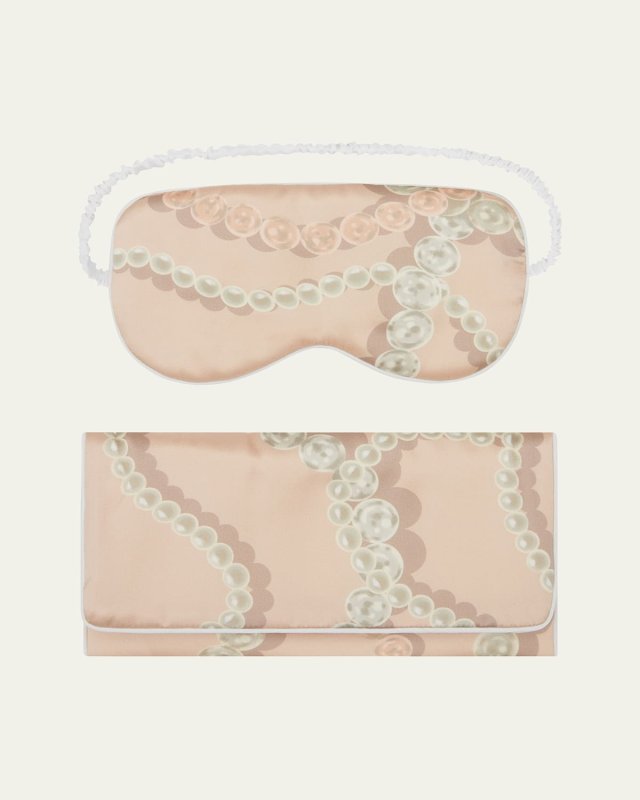 Audrey Pearl-Print Sleep Mask